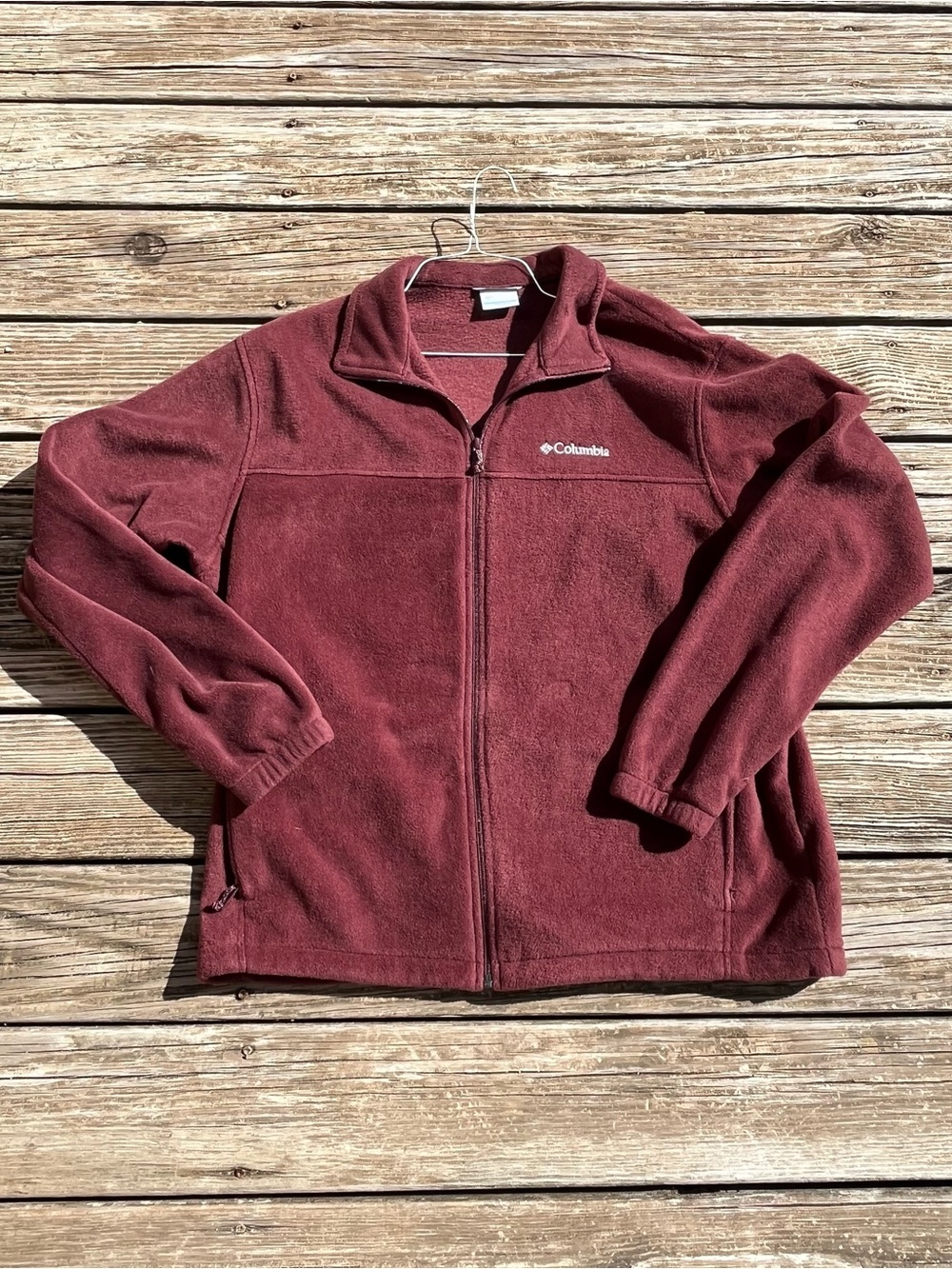 Columbia Men's Zip-Up Fleece Jacket - Burgundy